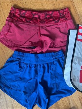 lululemon athletica Women's Athletic Shorts - Berry Red & Royal Blue